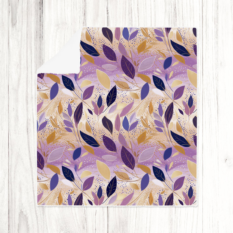 Jeté , L 51 po x L 60 po, Floral, Mauve / jaune / bleu