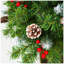 Ensemble de décoration d'arbre de Noël artificiel pré-éclairé et guirlande avec lumières DEL blanc chaud, feuillage de vinyle vert