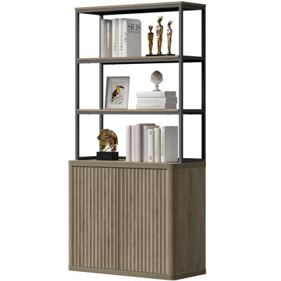 Cesiro 70.8'' H X 34.6'' W 5-Tier Storage Bookcase With Adjustable Shelves