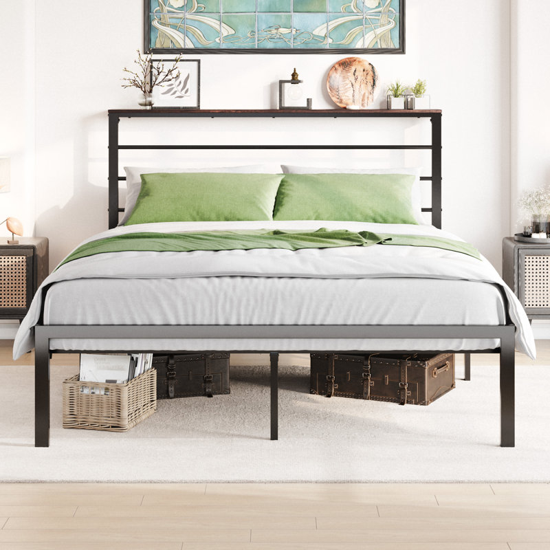 Daquona Bed Frame Storage Bed, Tan, Queen