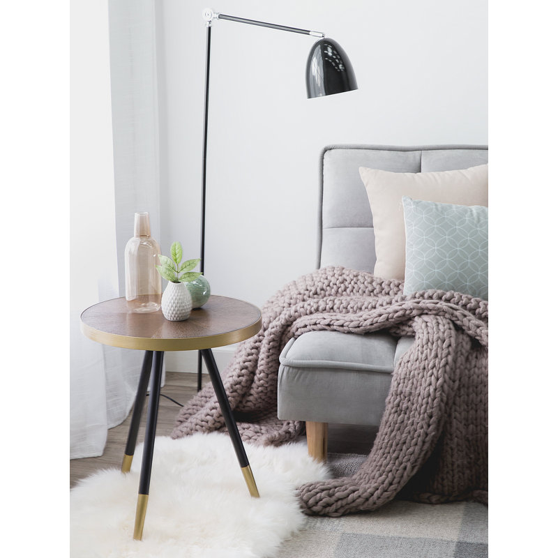 Nicolas End Table, Gold, Brown