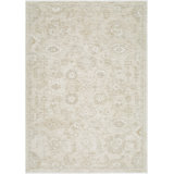 Teeken Oriental Machine Woven Polyester Area Rug in Light Silver/Ash