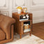 Table de bout cannelée avec rangement, ensemble de 2 petites tables de chevet avec porte
