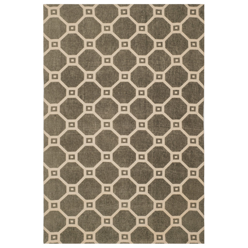 Belynda Hand Loomed Jute Geometric Rug, Rectangle 4' x 6'