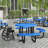 46" Round Wheelchair Accessible Metal Picnic Table With Ground Anchors-183041586