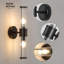 Applique murale moderne pour salle de bain - Luminaire de meuble-lavabo noir avec fixation verticale ou horizontale à 2 lumières pour le couloir, le salon et les espaces intérieurs (ampoules E12 non incluses)