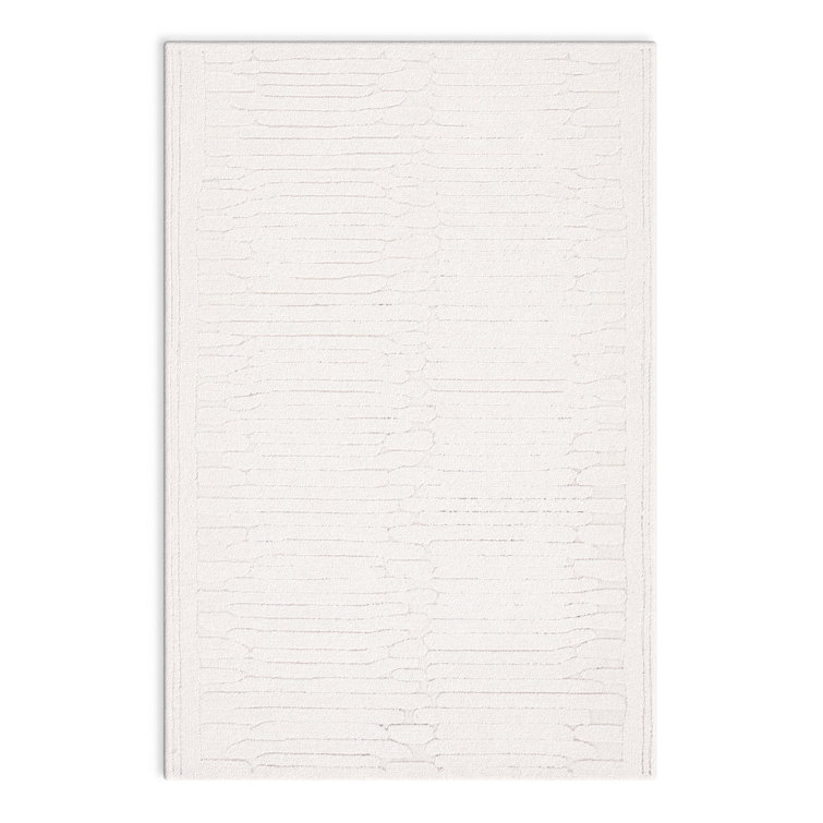 Elspeth Hand Tufted Wool/Cotton Area Rug in Ivory 3’ x 5’