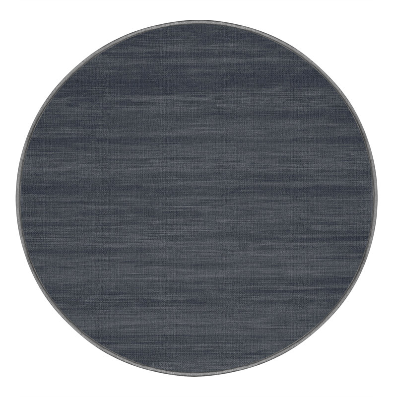 Tapis gris uni lavable à la machine, Rond 3 pi