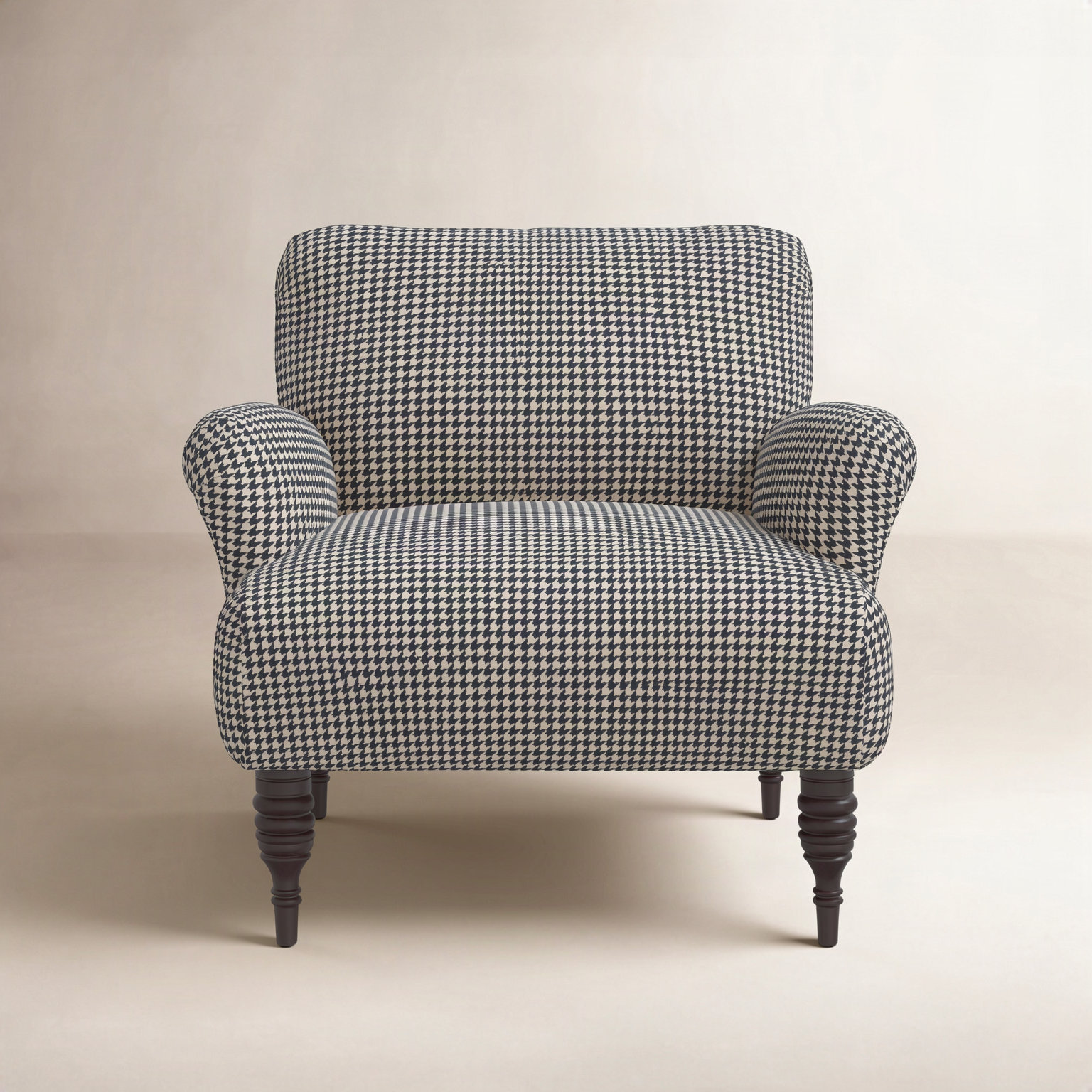 Bershire Armchair, Chunky Houndstooth Charcoal