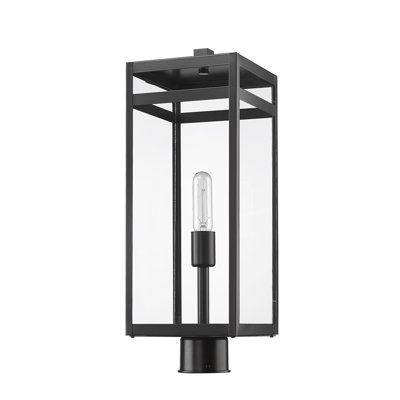 Tête de lanterne câblée noire à 1 lumière Sylmar