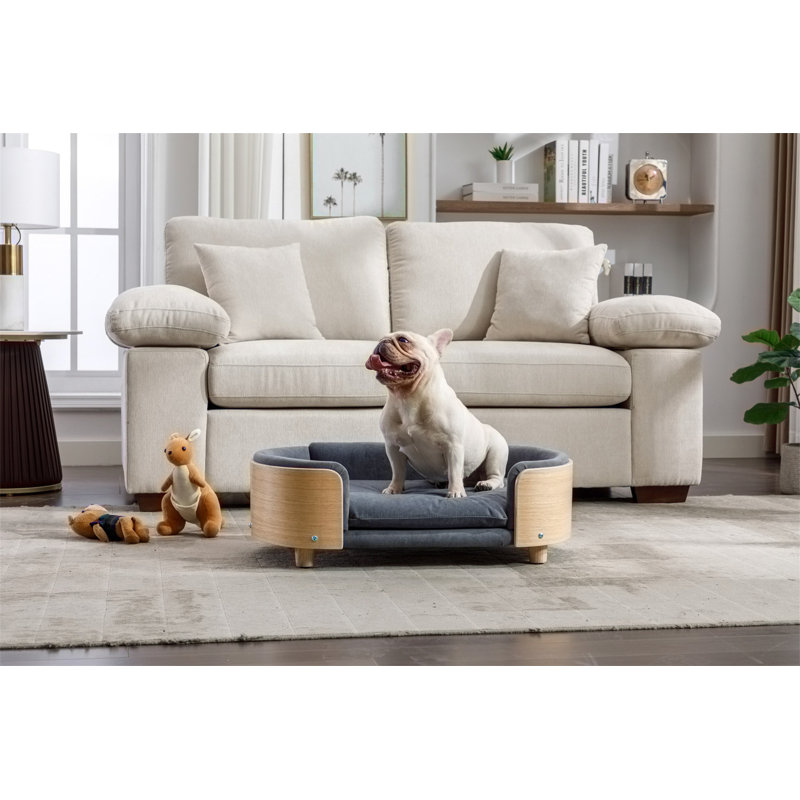 Canapé pour chien de taille moyenne, Moyen (H 9,85 po x l 30,7 po x P 20,08 po), Gris foncé