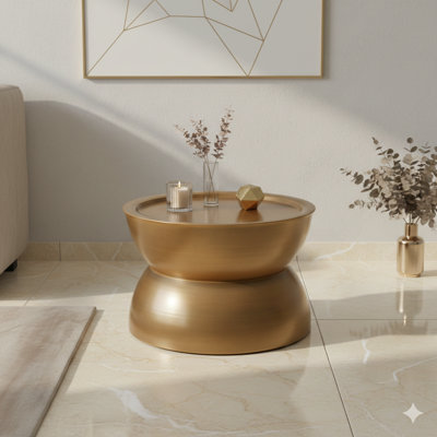 HAMMERED METAL FINISH CENTER TABLE