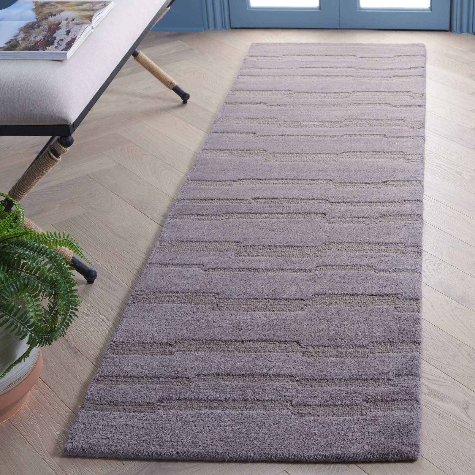 Elona Gray Hand-Tufted Wool Rug, Runner 2'3" x 8'