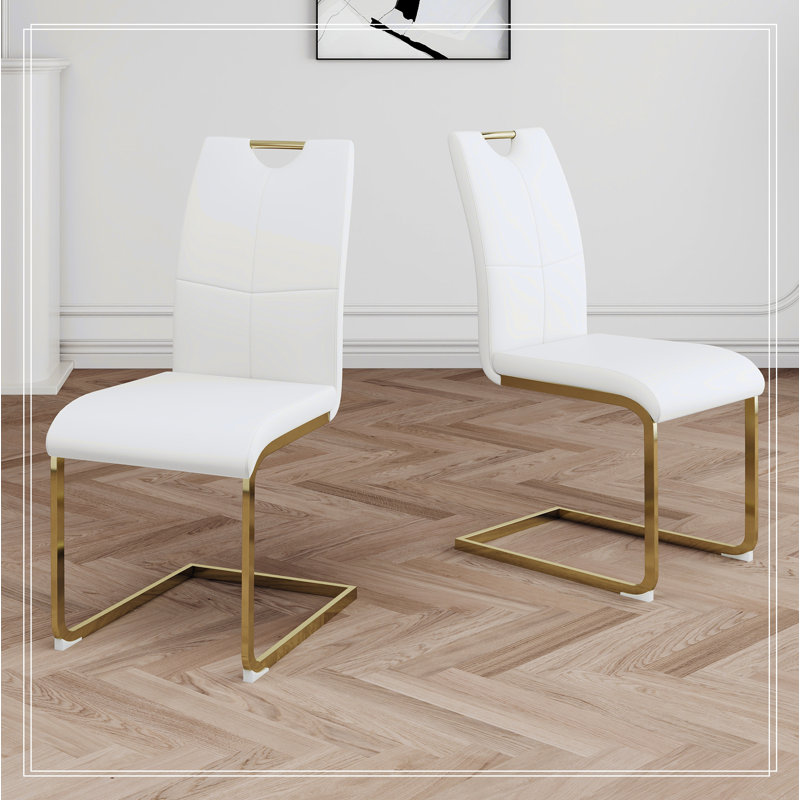 Chaises de salle à manger modernes avec siège rembourré en similicuir