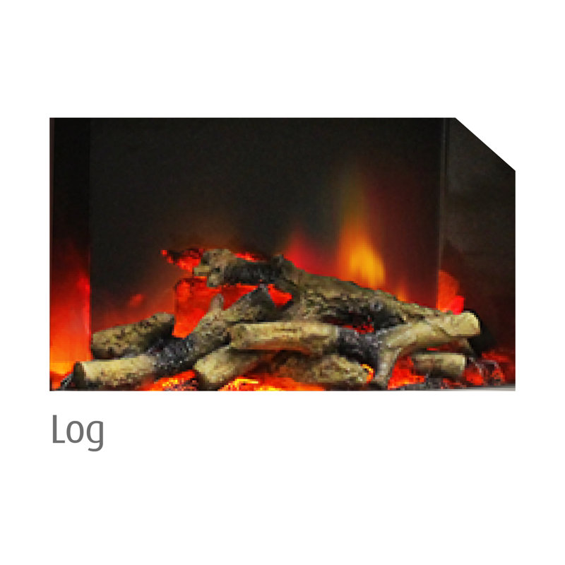 Daenerys Belfry Heating 51.5cm W Electric Inset Fire, Artificial Logs, Black