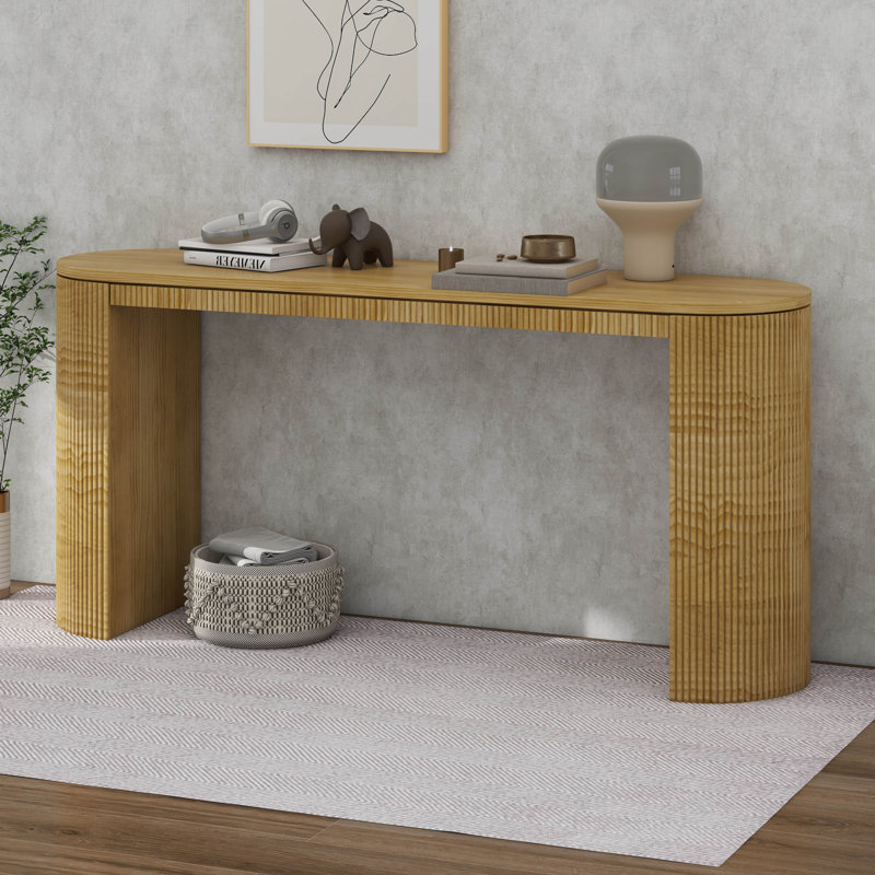 Console moderne avec plateau ovale, Naturel