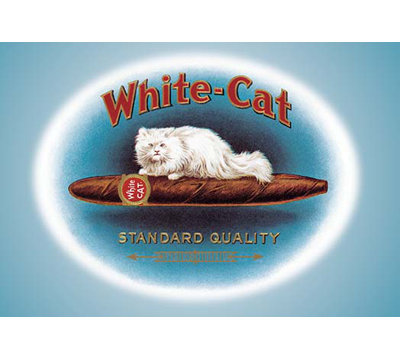 « white-cat cigares », affiche rétro