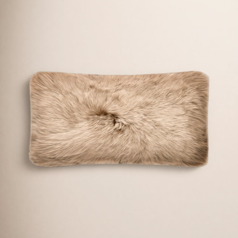 Fieldman Leather Reversible Throw Pillow, Sand Brown