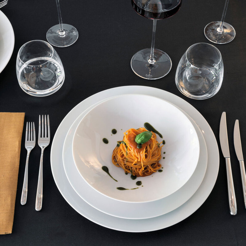 TAC 02 White Porcelain Pasta Dish
