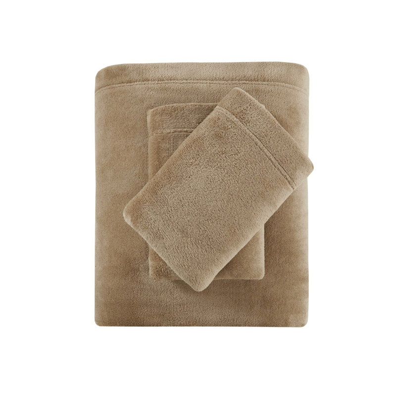 Taupe, 100%, drap double, brossé des deux côtés, drap-housse élastique, lavable à la machine, matériau du lit sécuritaire, et lisse à double brossage, avec toutes les draps nécessaires