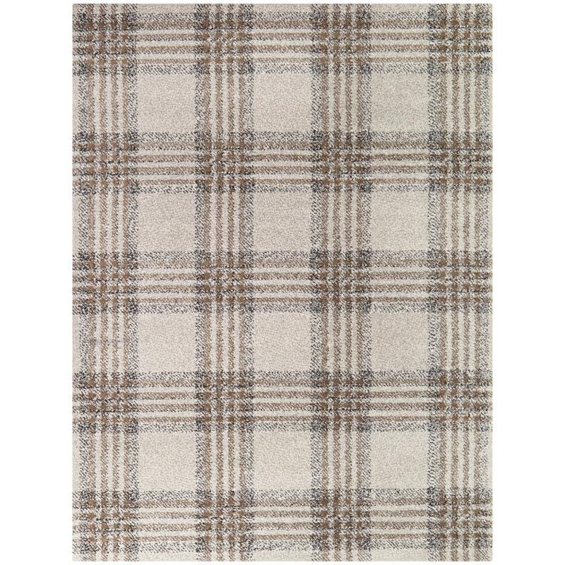 Tapis brun / gris / noir Kage Monte, Rectangle 7 pi 10 po x 10 pi