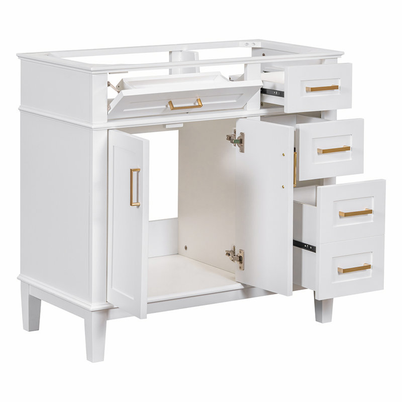 Base de meuble-lavabo simple 35,4 po seulement, Blanc