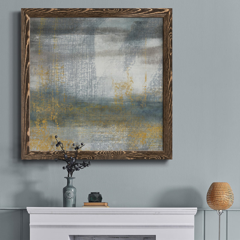 Maison Q - Cadre photo, art textuel sur toile, H 20 po x l 20 po x P 1,5 po, Cadre noyer