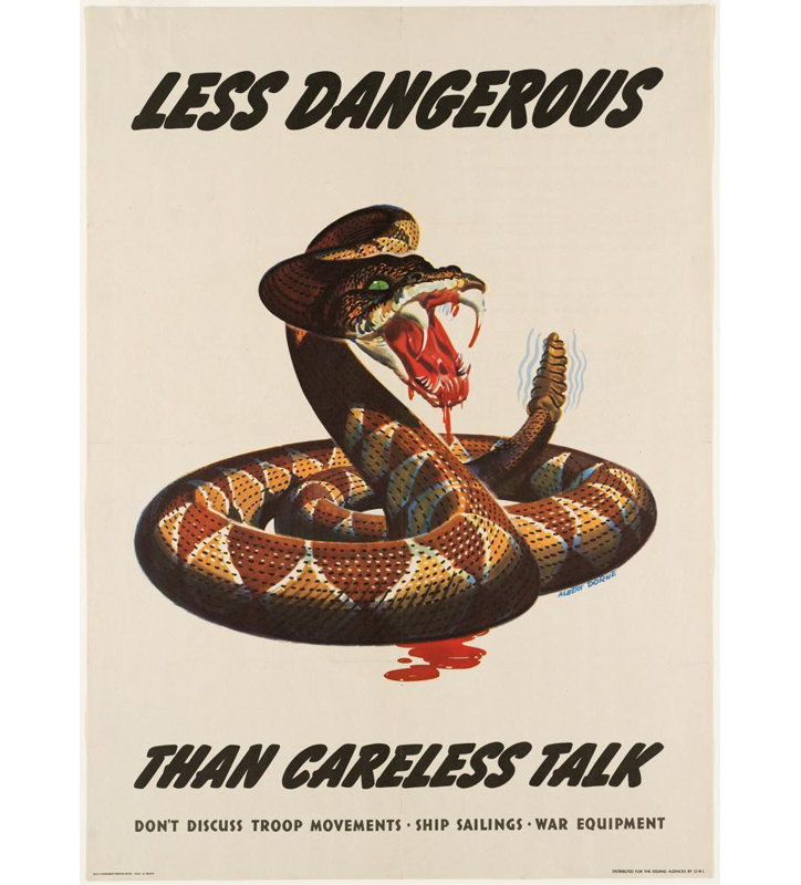 «Less Dangerous Que Careless Talk» par Albert Dorne - Art mural sur toile tendue avec châssis, H 40 po x l 28 po