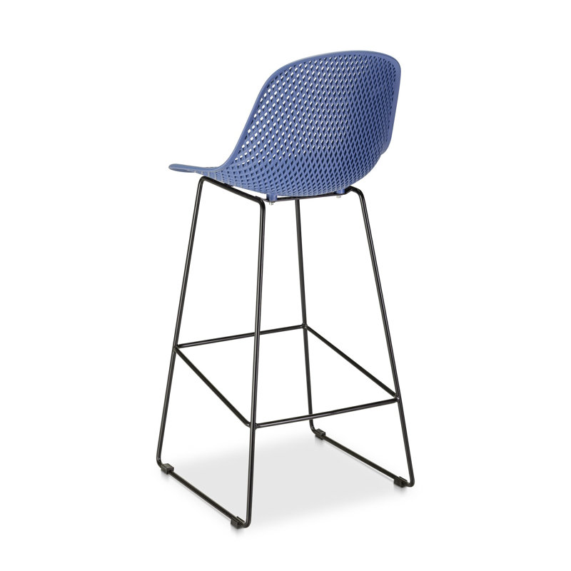 Madi Outdoor Bar Stool, 29.25" H, Navy