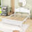 Vintage-Inspired Wooden Platform Bed with Unique Headboard-873768149-873768150