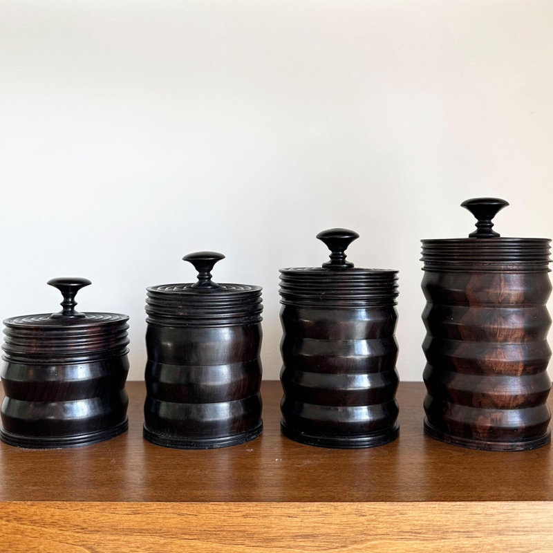Ebony Wood Collection Wood Jar, 6"