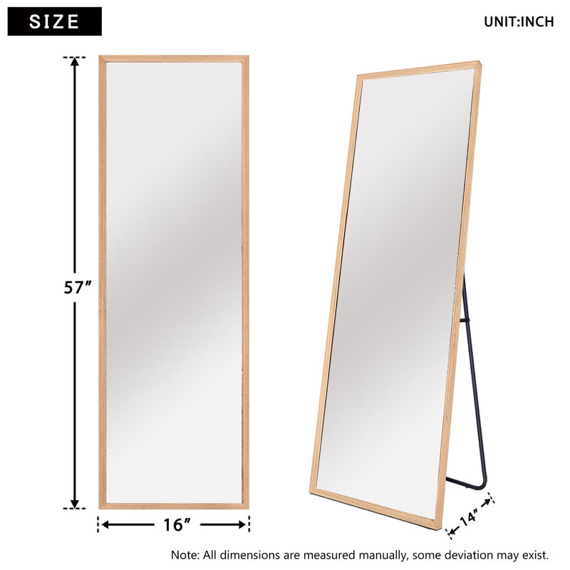 Miroir pleine grandeur Berriman, Bois naturel