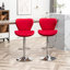 2 pièces revêtues de rouge, fonction pivotante avec rembourrage doux, détail de ligne verticale, cadre de finition, hauteur réglable de 24 po à 32,5 po de 2 à 360 degrés, mousse épaisse dans le tissu, look moderne