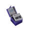 Coffret à bijoux de voyage long de 4 po, carré, bleu azur