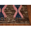 Tapis brun à motif géométrique oriental marocain 7 x 10