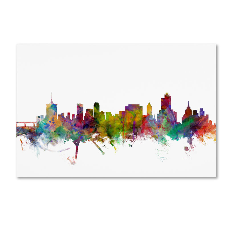 « tulsa oklahoma horizon », reproduction d’impression sur toile tendue, H 12 po x l 19 po x P 2 po