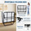 Lit pliant avec matelas pour adultes - Structure en métal robuste supportant 450 lb, matelas en mousse à mémoire de forme de 5 pouces pour le confort, pour la chambre d'amis ou le bureau-1345112094