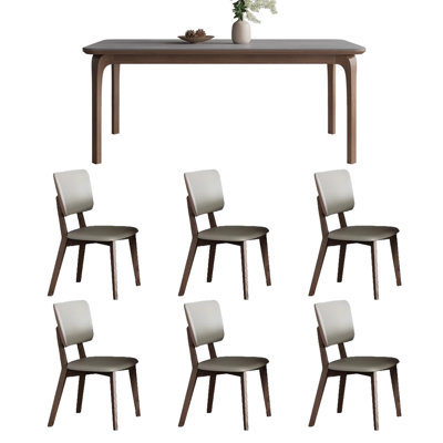 Practical rock plate dining table and chair set
