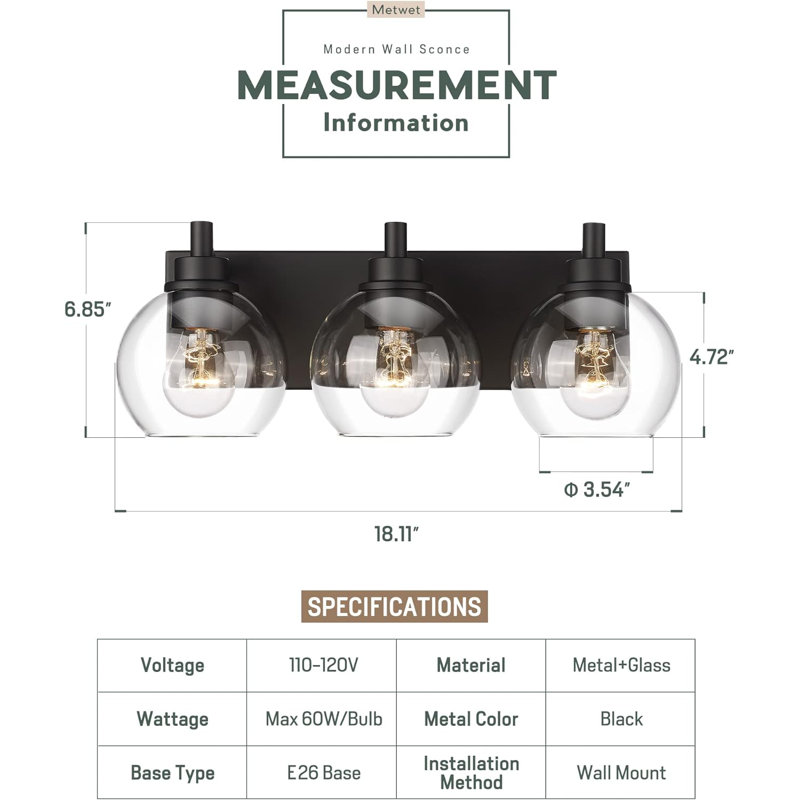 Biles 3 - Light Dimmable Vanity Light