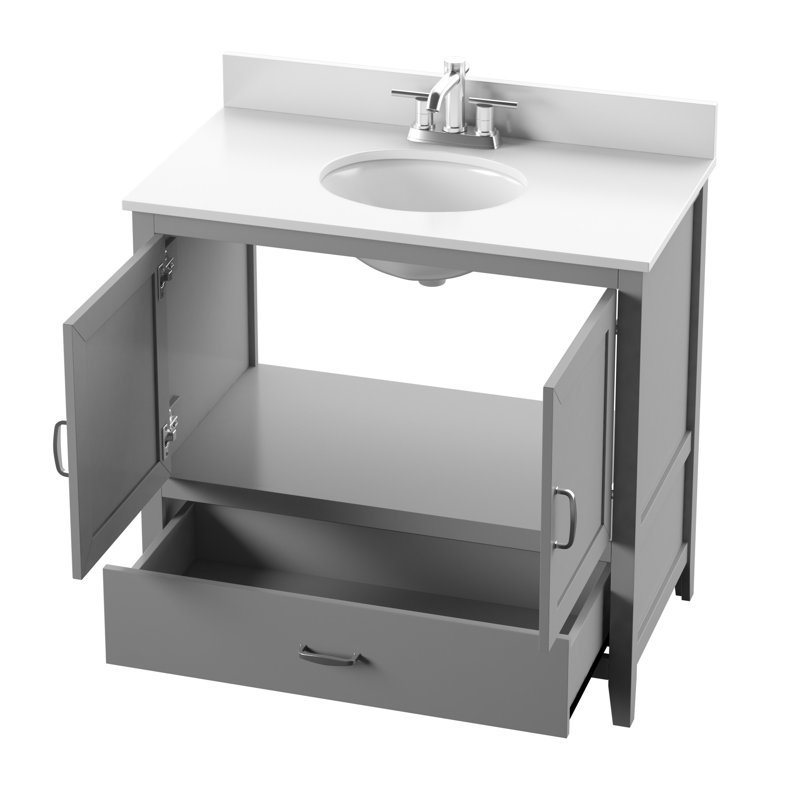 Ensemble de meuble-lavabo simple 35,88 po Ahner, Gris Huron