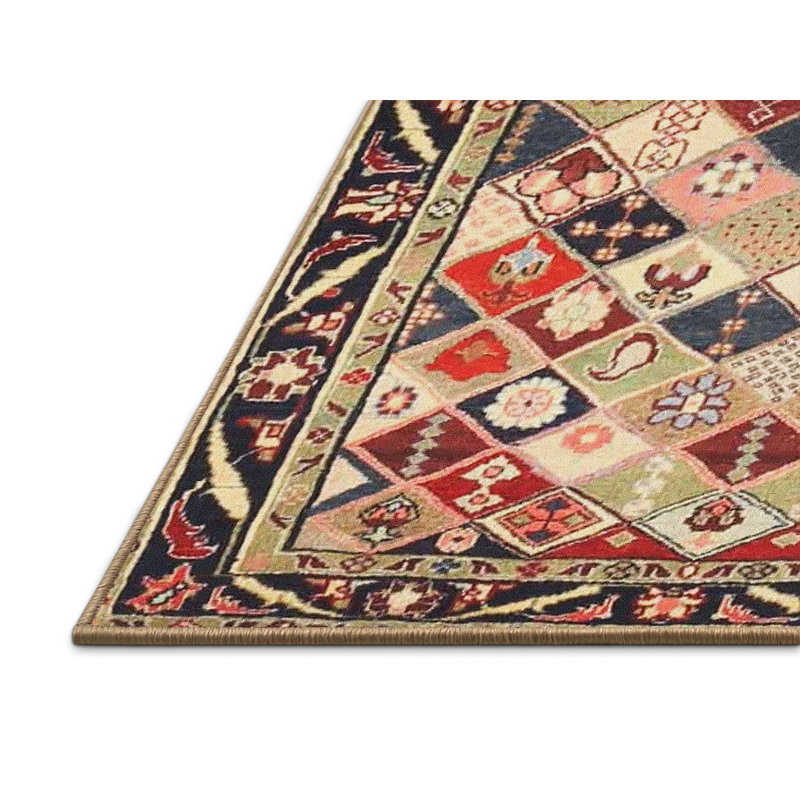 Tapis oriental en laine / polyester tissé à la machine Parab, Rectangle 4 pi x 6 pi