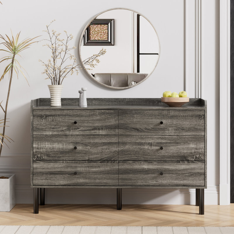 Jahmela 47.2'' W 6 - Drawer Dresser, Gray/Gray