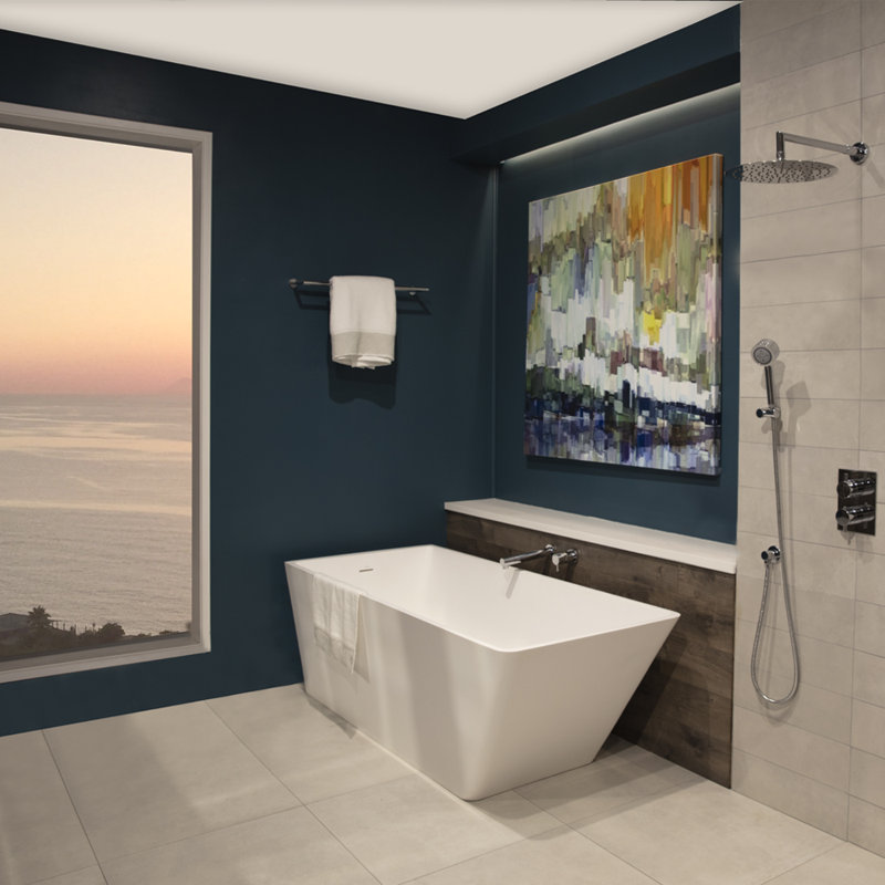 Ronda Towel Bar, Polished Chrome, 1.625'' H x 19.75'' L x 3.625'' D