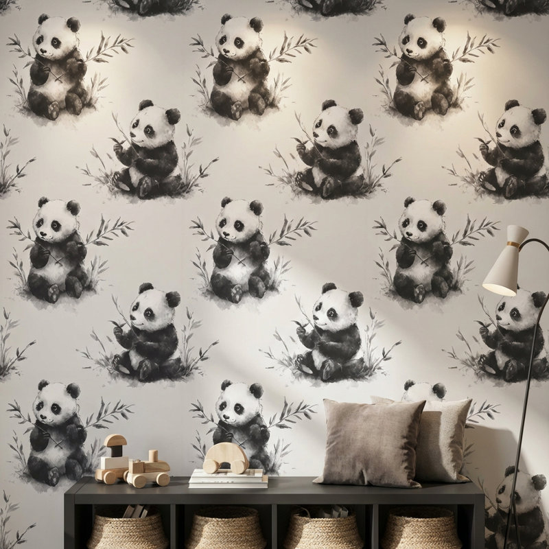 Décoration murale amovible Panda, Peler et coller