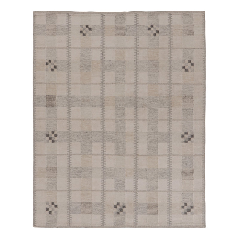 Scandinavian Wool Geometric Area Rug, Rectangle 10' x 14'