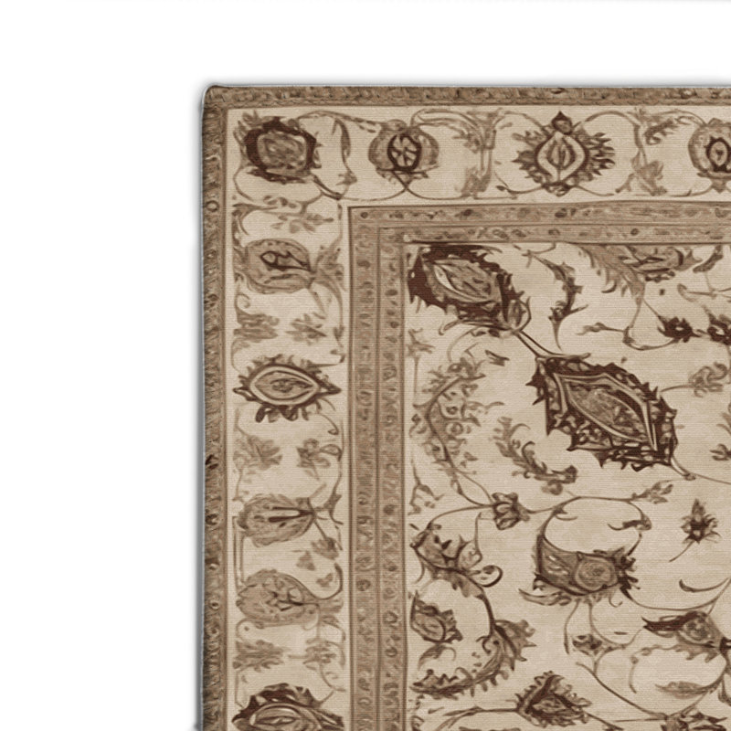 Tapis d'intérieur et d'extérieur persan beige, Rectangulaire 2 pi x 3 pi