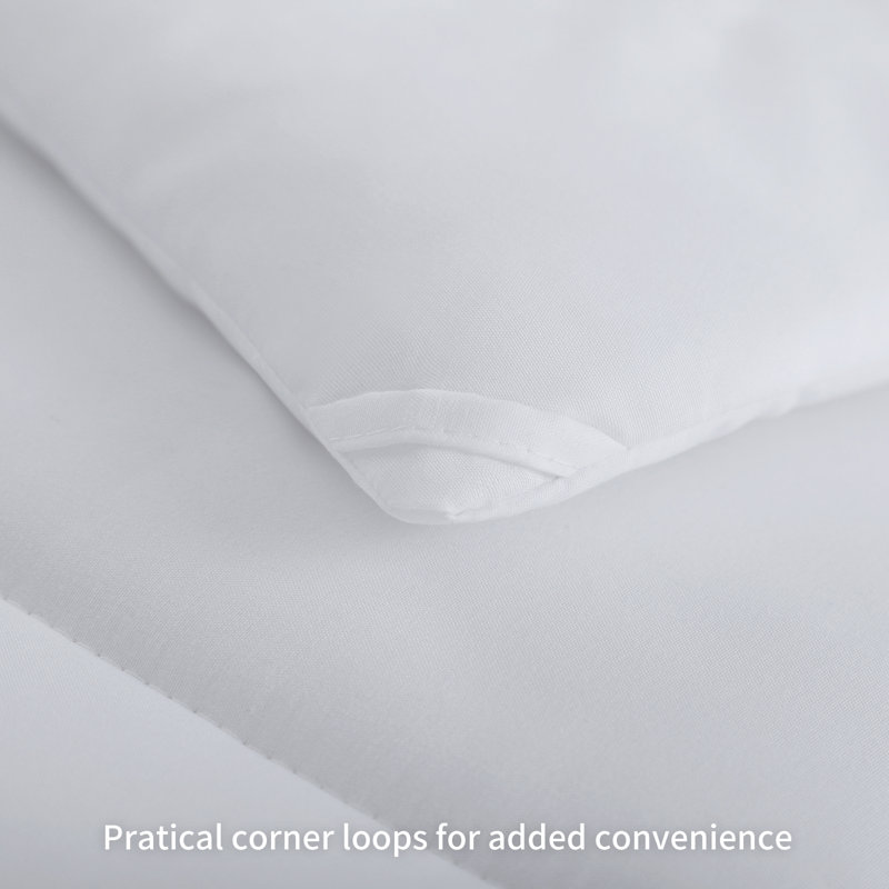 White Twin Reversible Down Alternative Microfiber Comforter Set