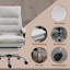 Fauteuil de bureau en microfibre à massage, fauteuil inclinable chauffant avec repose-pieds, blanc crème