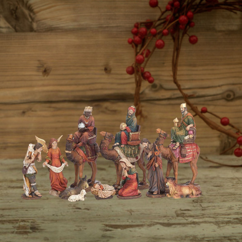 Ensemble de crèche de Noël coloré / chameaux 11 pièces