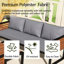 Canapé d'extérieur 72,44 po en métal et bois avec coussins gris-116777703